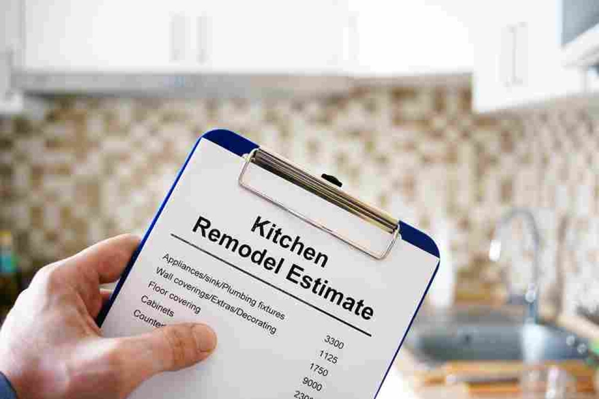image showing a kitchen remodeling estimate paper