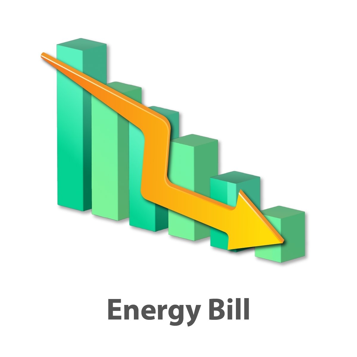 image showing the energy bill prices decreasing thanks to solar panels