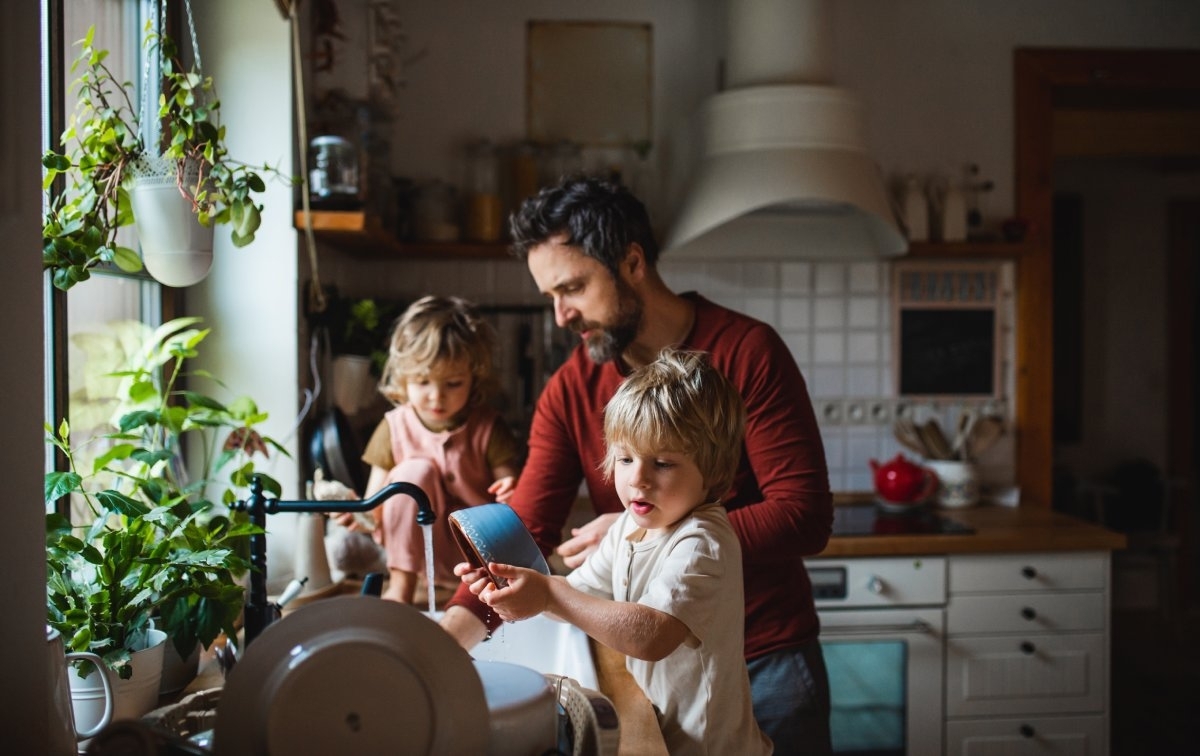 image showing a happy family living in a sustainable home