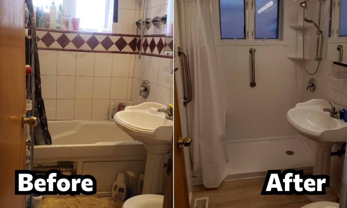 image showing result of one day tub to shower conversion