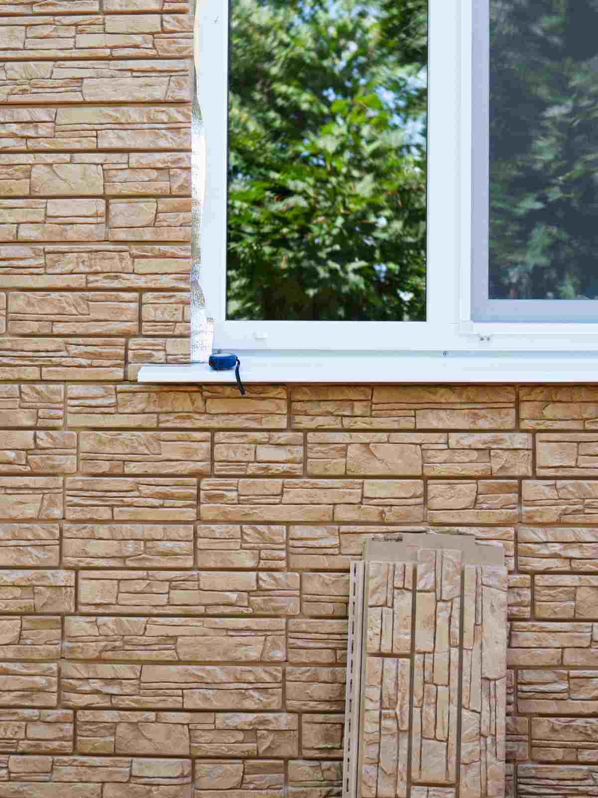 image showing house siding and some siding panels laying on it