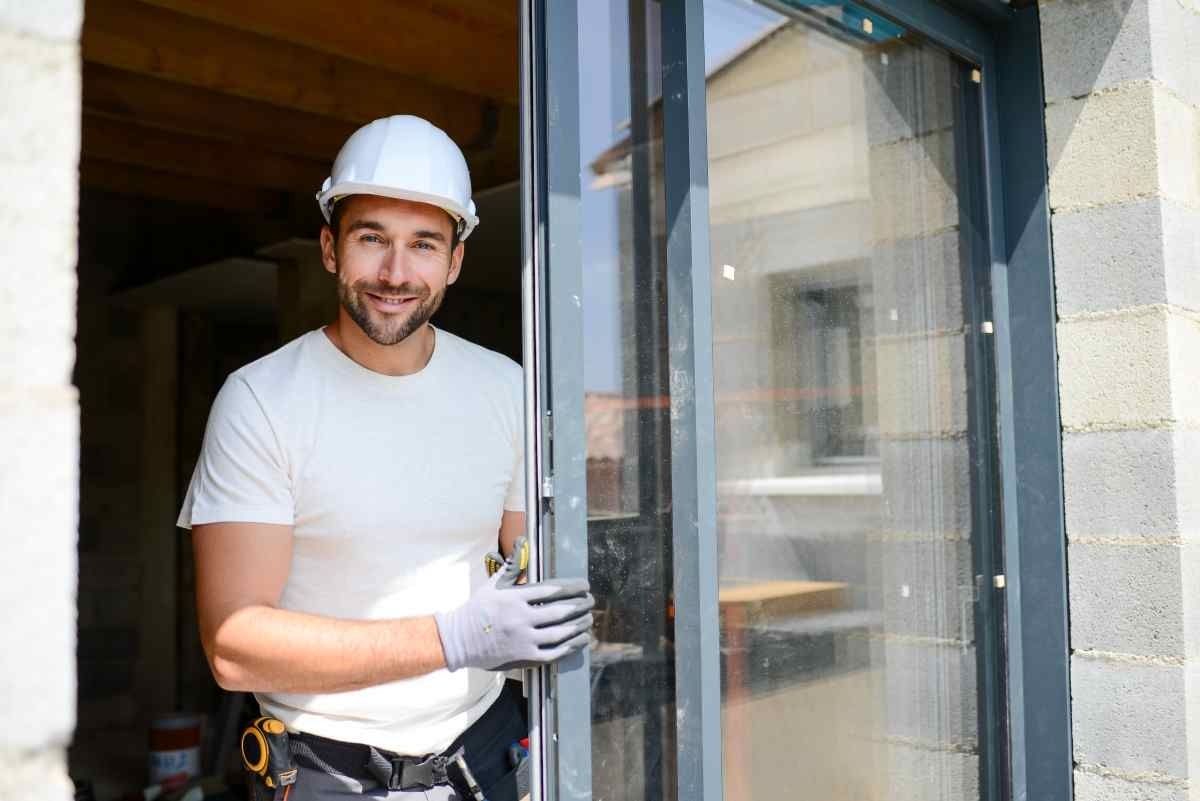 image showing a reliable window contractor smiling