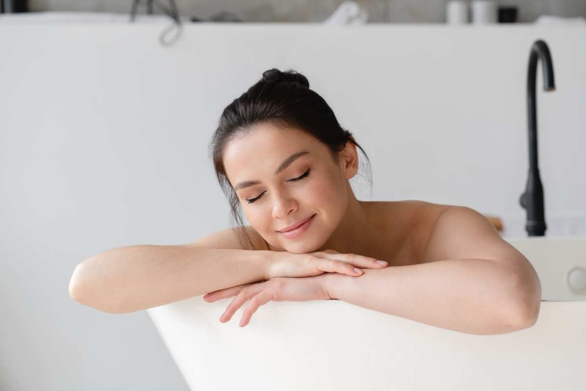 image showing a relaxed woman in a bathtub