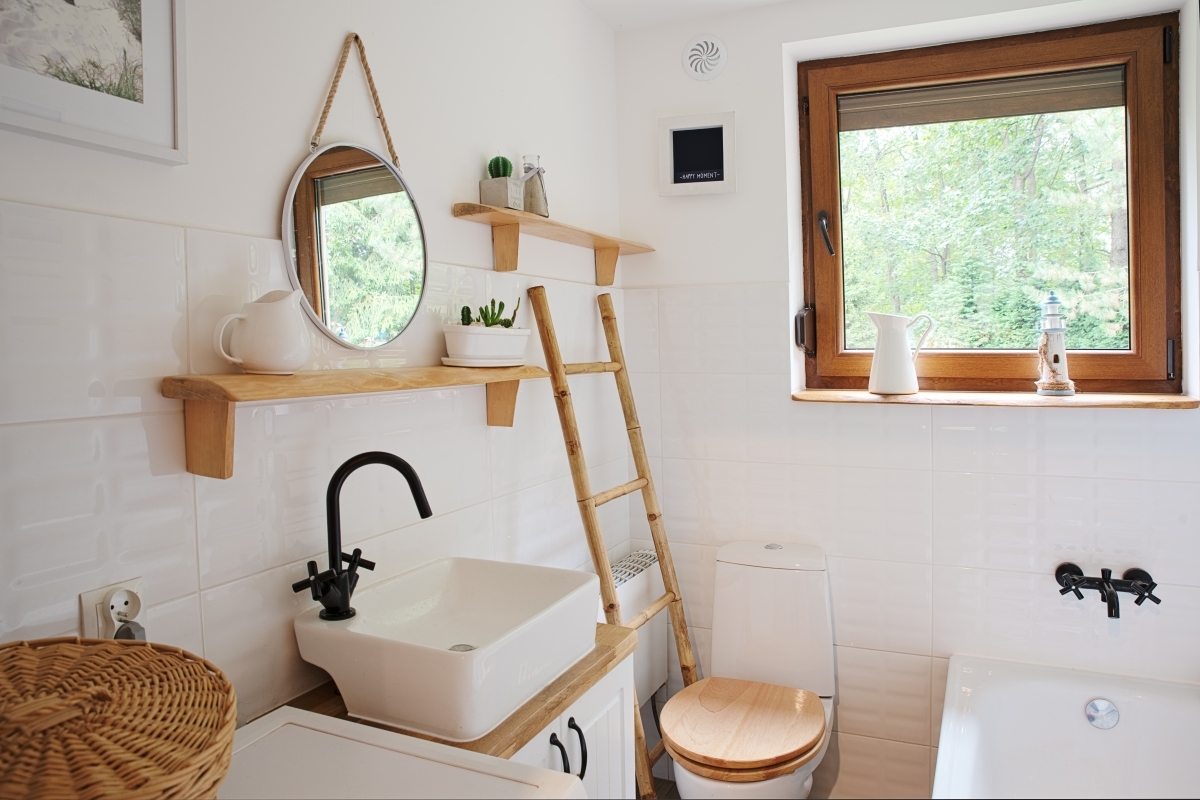 image showing rustic style bathroom