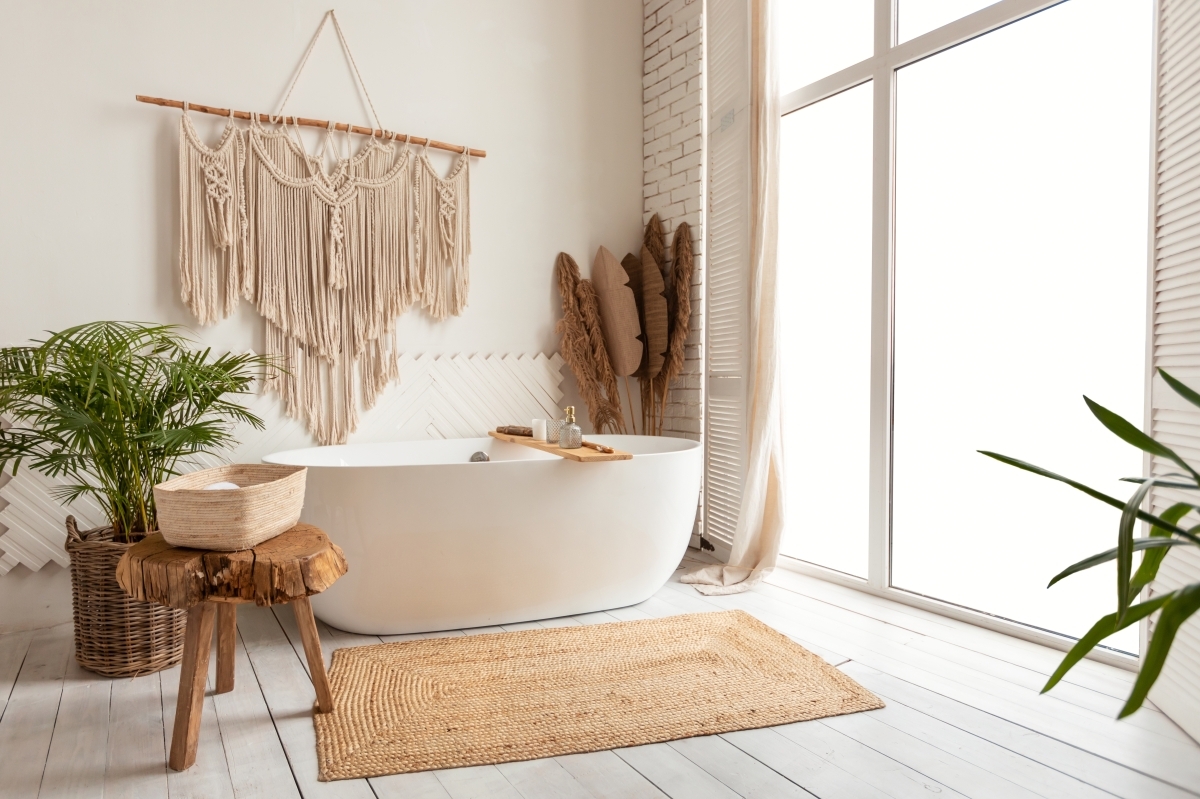 image showing bohemian style bathroom