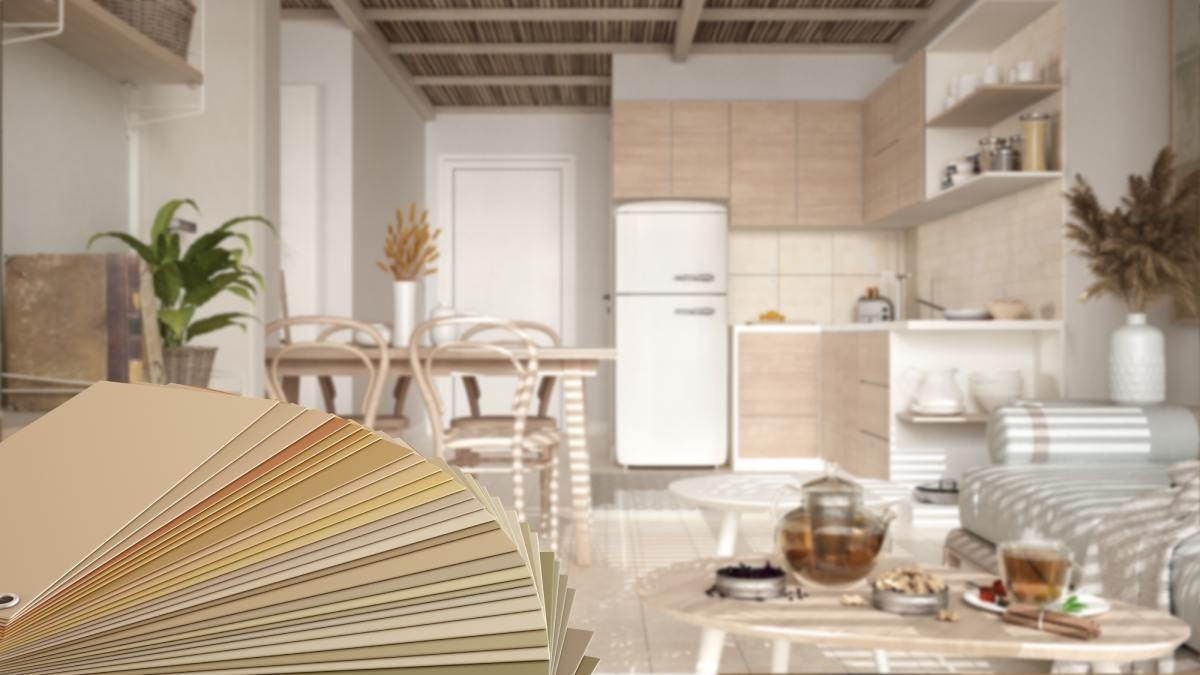 image showing different samples for a kitchen remodel with a kitchen on the background