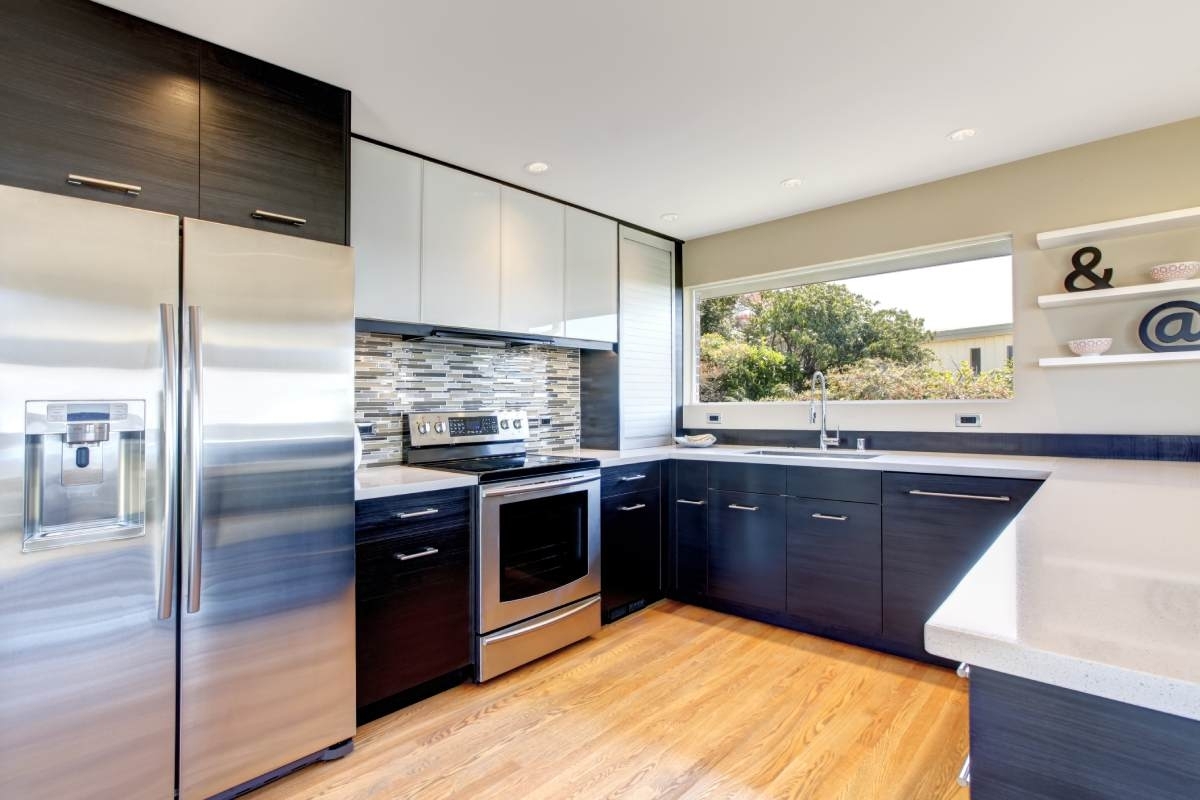 black stainless steel appliances