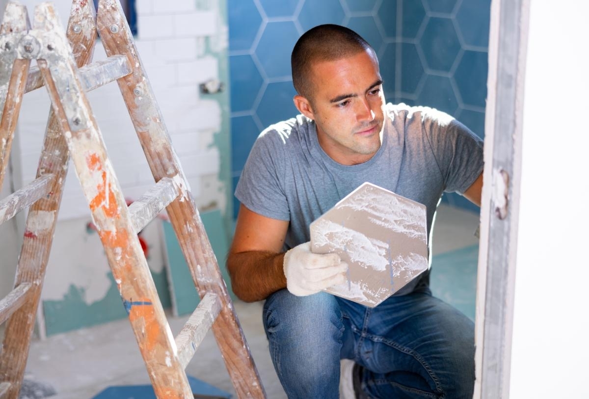 image showing a remodeler during a one day baht remodel