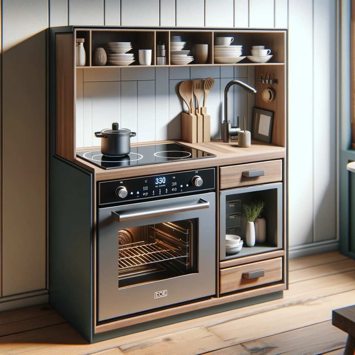 image of small kitchen with smart oven