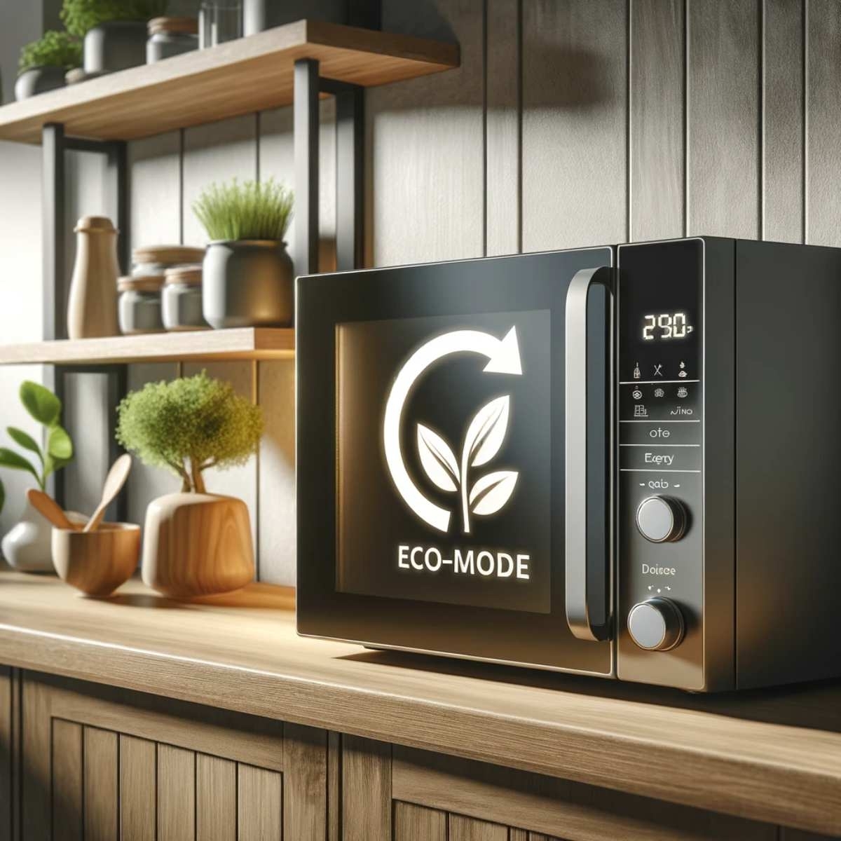 image showing an eco-friendly and energy saving microwave