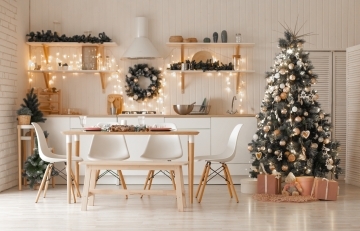 image showing decorated kitchen for christmas