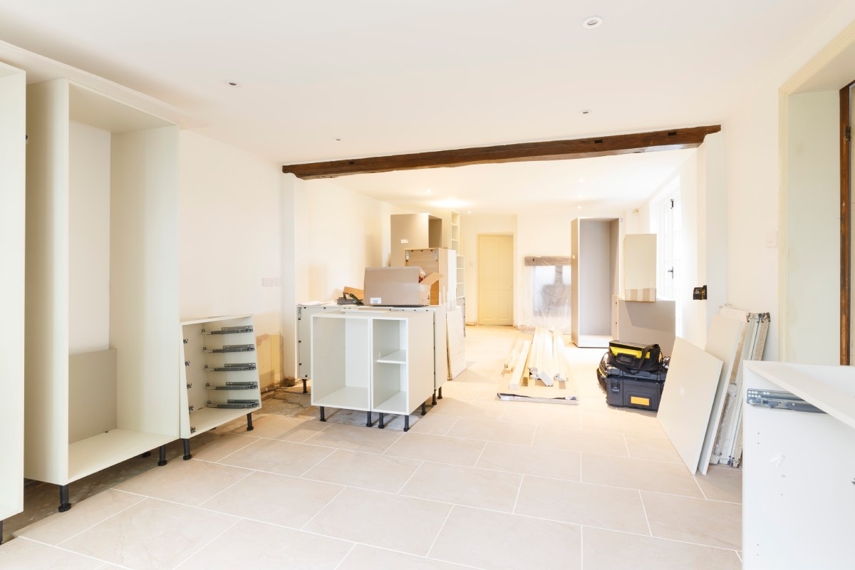 kitchen in the process of being remodeled