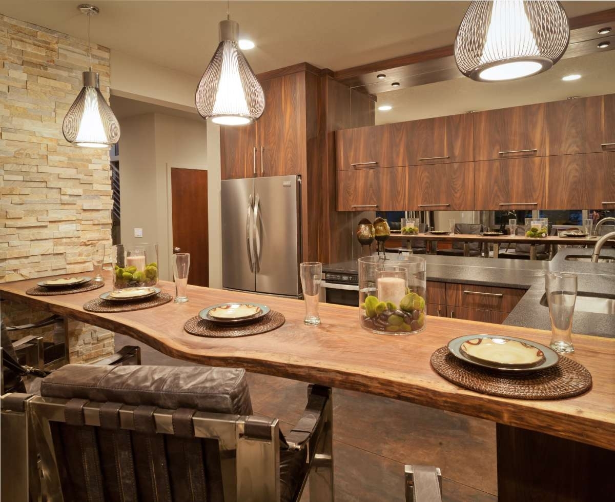 new kitchen with wooden cabinets