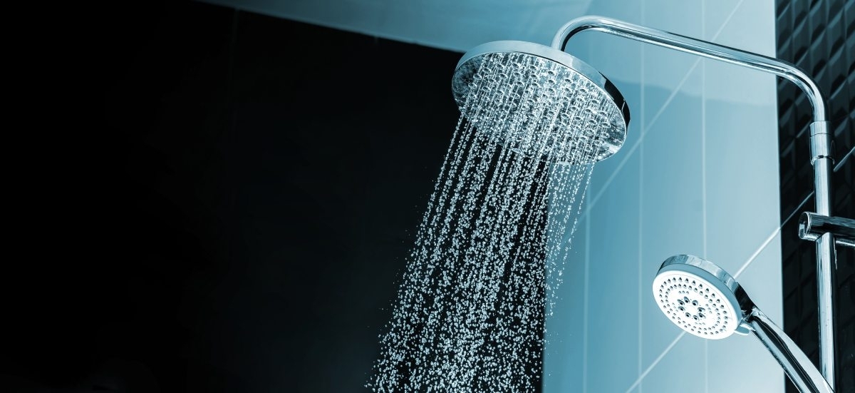 running water shower faucet